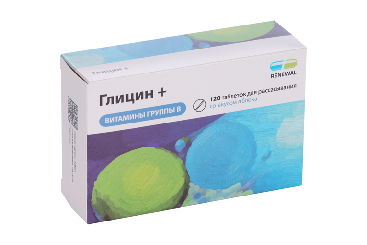 

Глицин + витамины группы В, 120 шт, таблетки для рассасывания