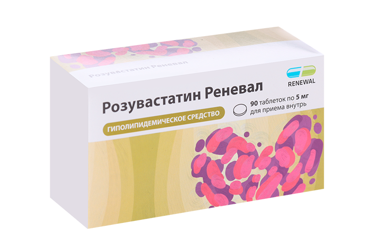 

Розувастатин Реневал 5 мг, 90 шт, таблетки покрытые пленочной оболочкой