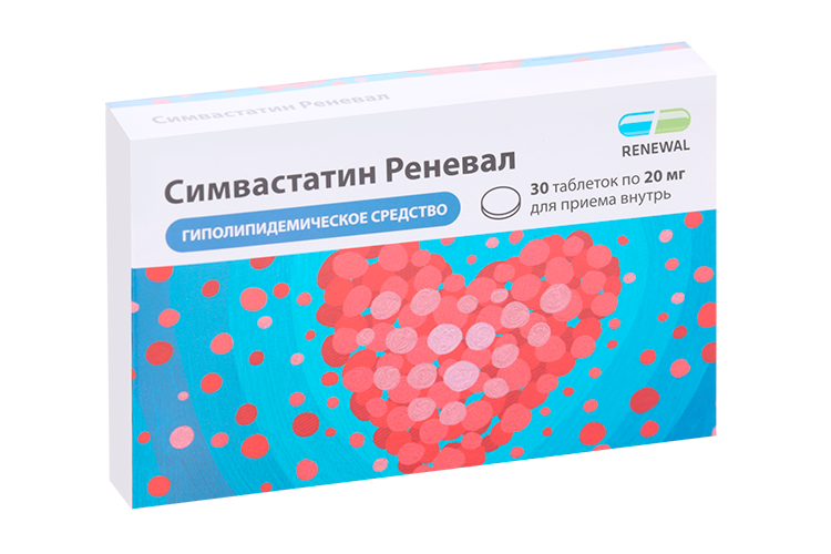 

Симвастатин Реневал 20 мг, 30 шт, таблетки покрытые пленочной оболочкой