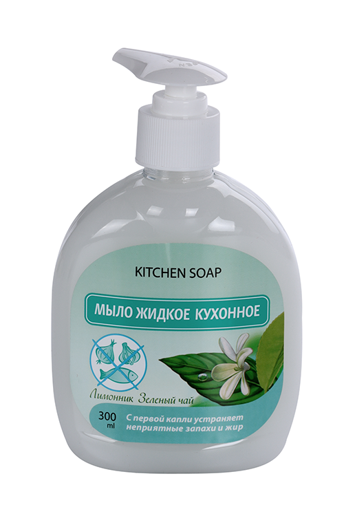 Мыло Kitchen Soap Лимонник Зеленый чай д/мытья рук жидкое кухонное, 300 мл