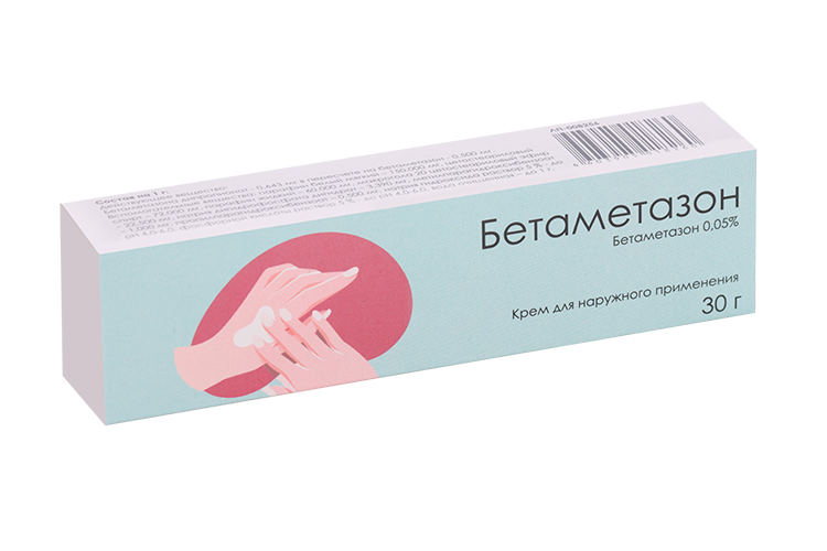 

Бетаметазон 0.05%, 30 г, крем для наружного применения
