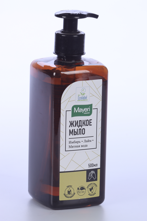 Мыло жидкое Mayeri Organic Имбирь & Лайм на основе мятной воды, 500 мл