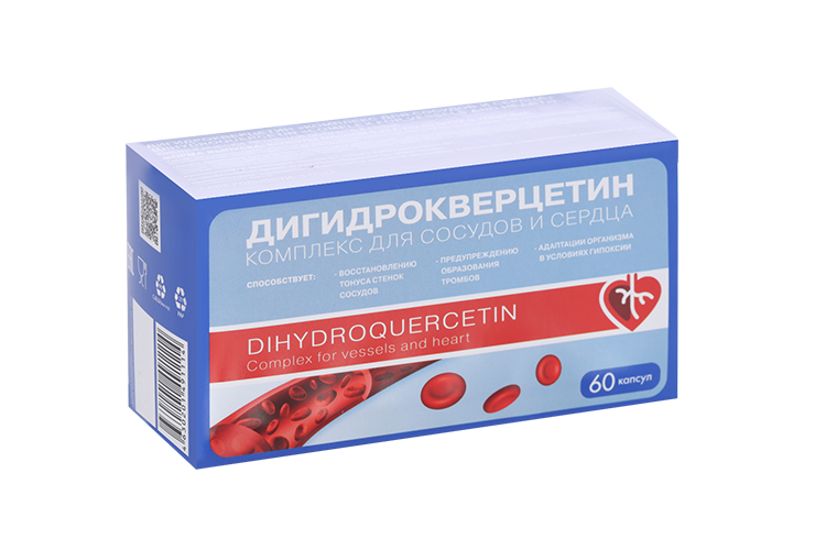 

Дигидрокверцетин Комплекс д/сосудов и сердца, 0,33 г, 60 шт, капсулы