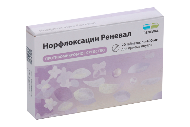 

Норфлоксацин Реневал 400 мг, 20 шт, таблетки покрытые пленочной оболочкой