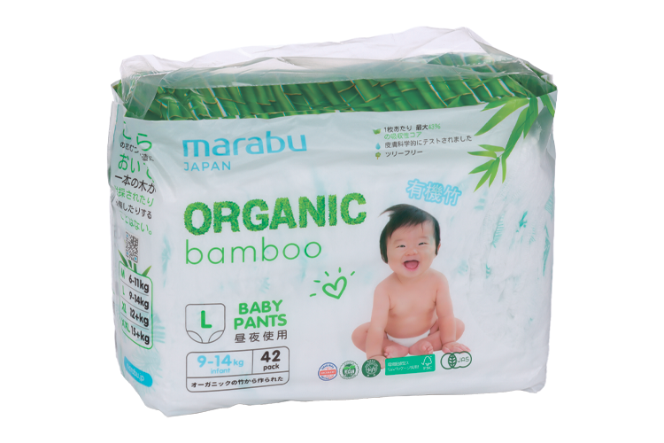 

Трусики-подгузники MARABU Organic Bamboo р L (9-14 кг), 42 шт