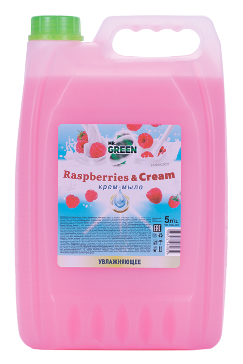 

Крем-мыло Mr Green Raspberry and cream увлажняющее, 5 л