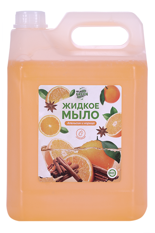 

Мыло жидкое Mr Green Апельсин и корица увлажняющее, 5 л