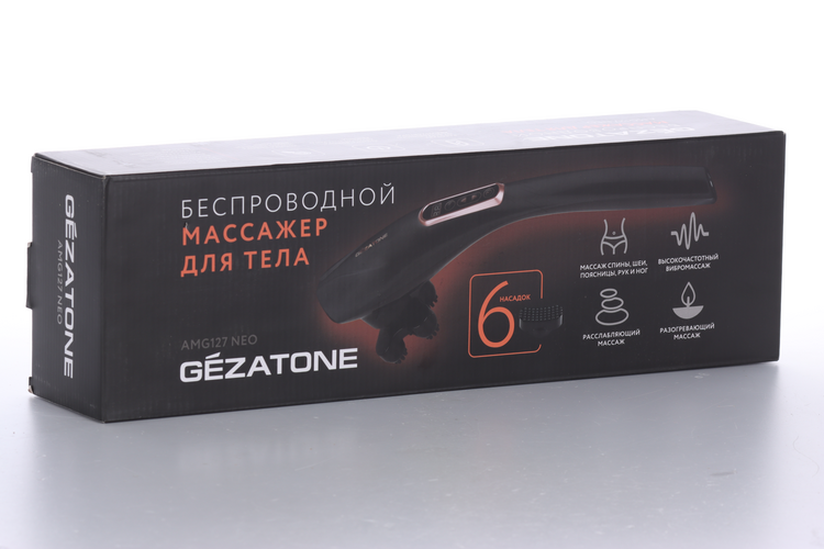 Вибромассажер Gezatone AMG127 Neo 6 насадок беспроводной д/тела массажер для тела gezatone amg127 neo 1 шт