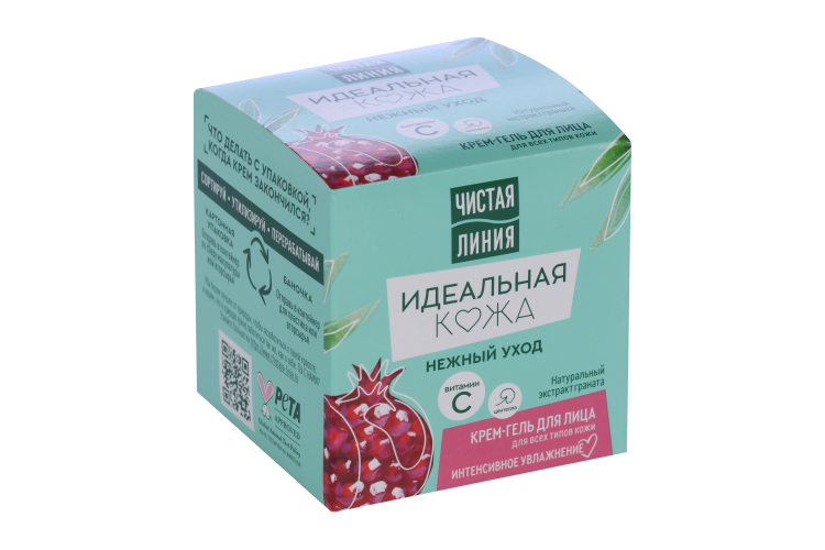 Крем-гель д/лица Чистая Линия Идеальная кожа д/всех типов кожи, 45 мл