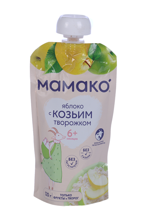 

Пюре Мамако яблоко с козьим творожком, 120 г