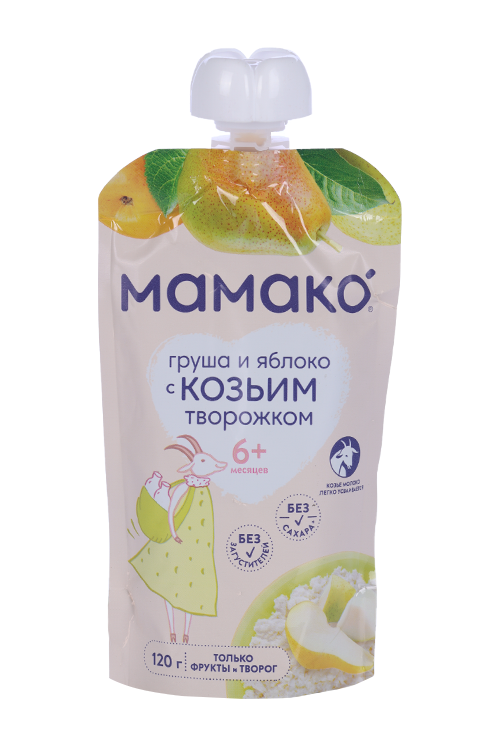 

Пюре Мамако яблоко/груша с козьим творожком, 120 г