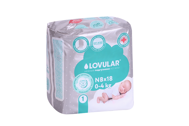 Подгузники Lovular Hot Wind NB (0-4 кг), 18 шт стерильные подгузники lovular hot wind nb 0 4 кг 18 шт