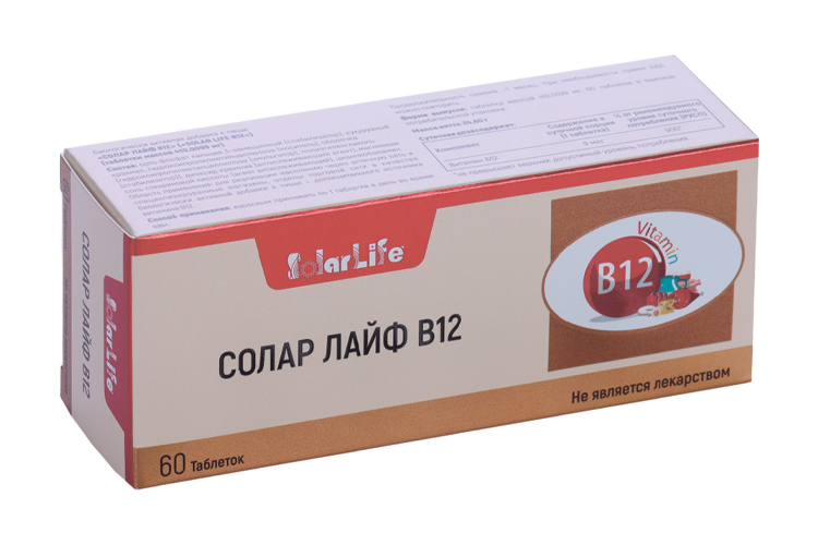 

B12 Solar Life, 60 шт, таблетки