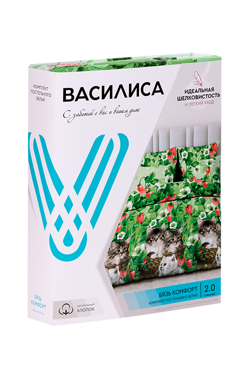 

Постельное белье Василиса 2-х спальное Котята Бязь Комфорт