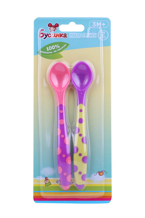 Набор Бусинка ложки с силик ковшом (3 мес+), 2 шт, (030)
