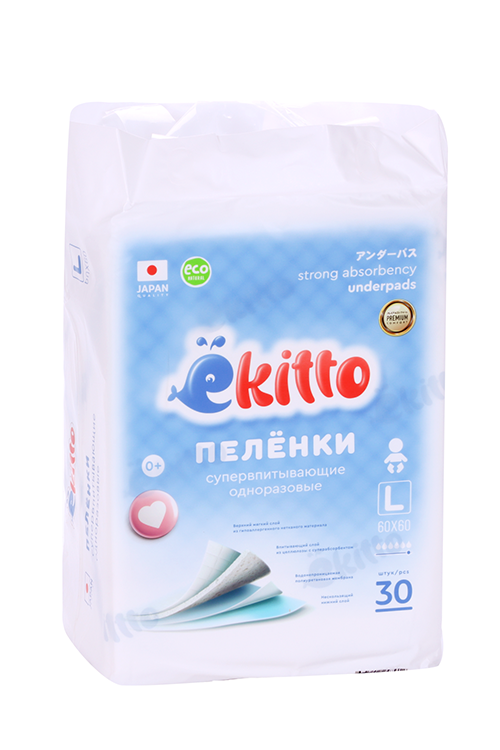 

Пеленки Ekitto Premium впитывающие 60х60 см, 30 шт