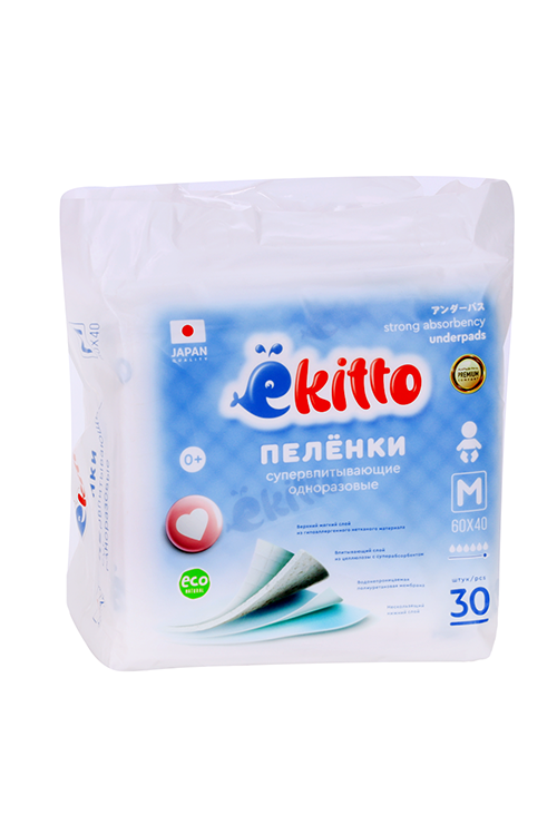

Пеленки Ekitto Premium впитывающие 60х40 см, 30 шт