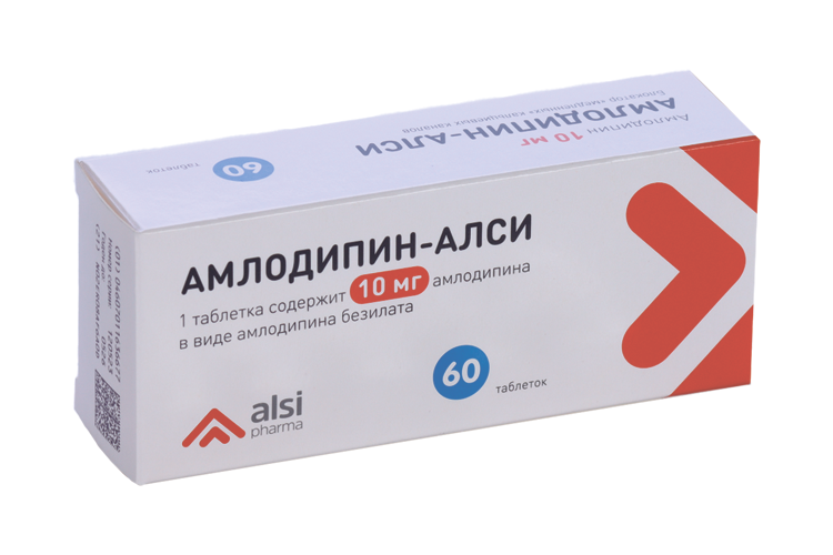 

Амлодипин-АЛСИ 10 мг, 60 шт, таблетки