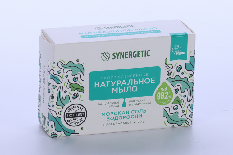 

Мыло SYNERGETIC натуральное туалетное морская соль и водоросли, 90 г