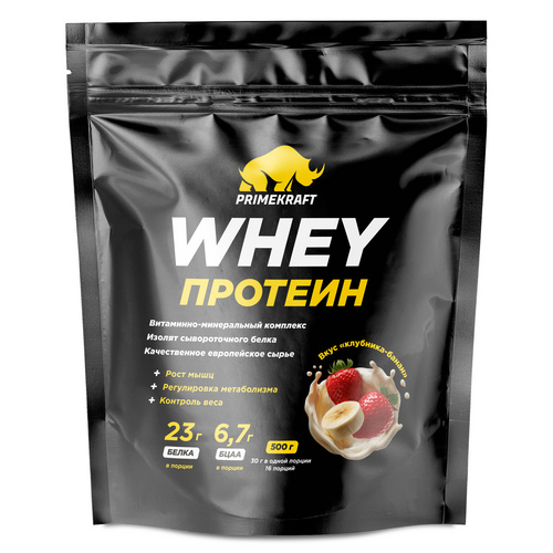 Prime Kraft СПП Whey со вкусом Клубника-банан, 500 г