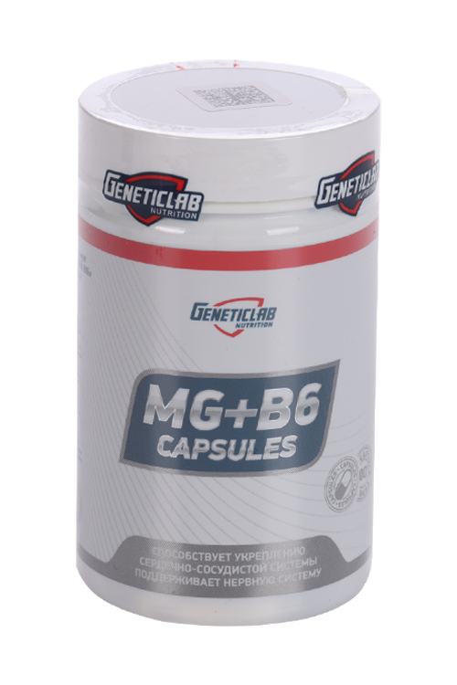 MG+B6 Магний GENETICLAB Бад/НПК, 60 шт, капсулы магний b6 ёбатон 720 мг 60 шт капсулы