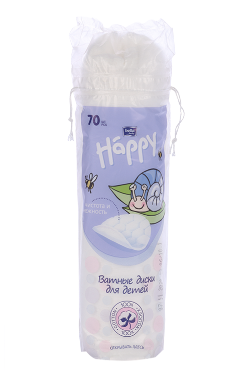 Ватные диски Bella baby Happy д/дет, 70 шт