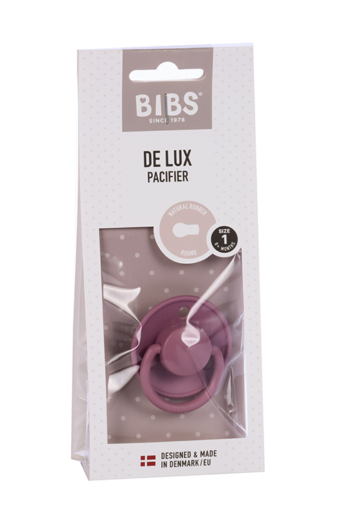 

Соска-пустышка Bibs De Lux Heather натур каучук темно-розовая (0-6 мес)