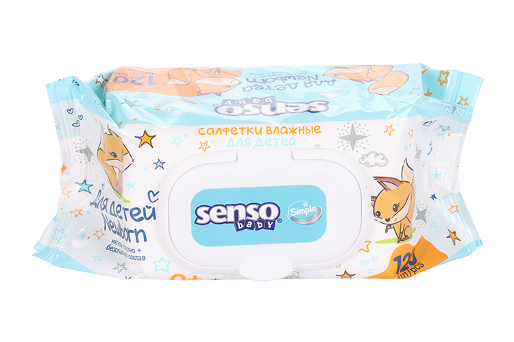 Салфетки Senso Baby Simple влажные, 120 шт салфетки для тела senso baby влажные салфетки simple