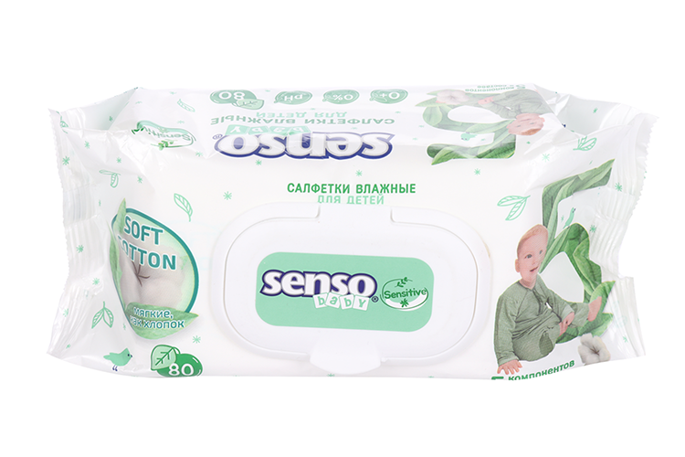 Салфетки Senso Baby Sensitive влажные, 80 шт салфетки для тела senso baby влажные салфетки simple