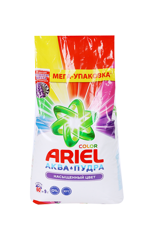 

Порошок стиральный Ariel Color автомат Аквапудра насыщенный цвет 9 кг