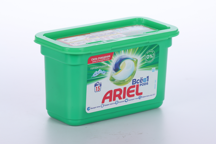 

Капсулы д/стирки Ariel Все в 1 Горный родник 15 шт