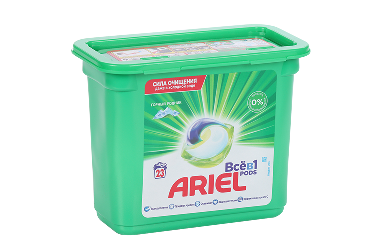 

Капсулы д/стирки Ariel Все в 1 Горный родник 23 шт