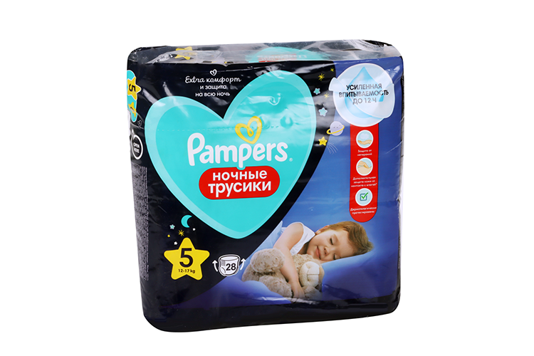 

Подгузники-трусики Памперс ночные (12-17кг), 28 шт