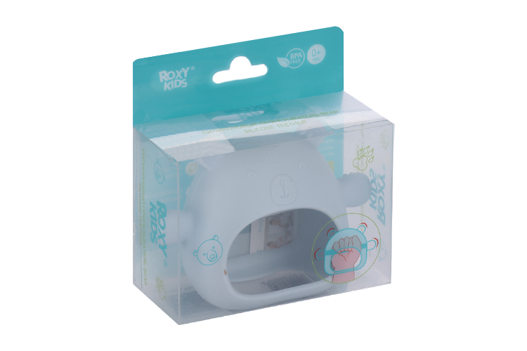 

Прорезыватель ROXY KIDS Силиконовый Мишка на руку голубой (с 0 мес)