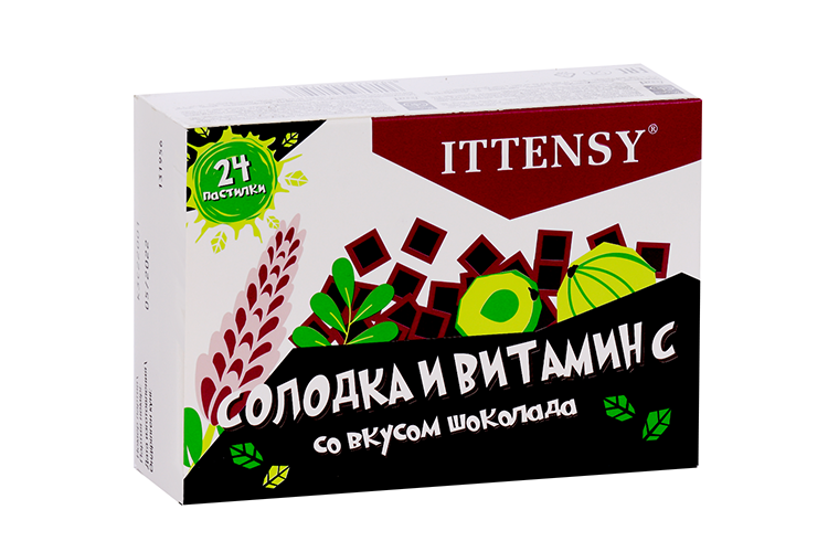 

Иттенси Солодка с вит С, 2,5 г, 24 шт, пастилки шоколад