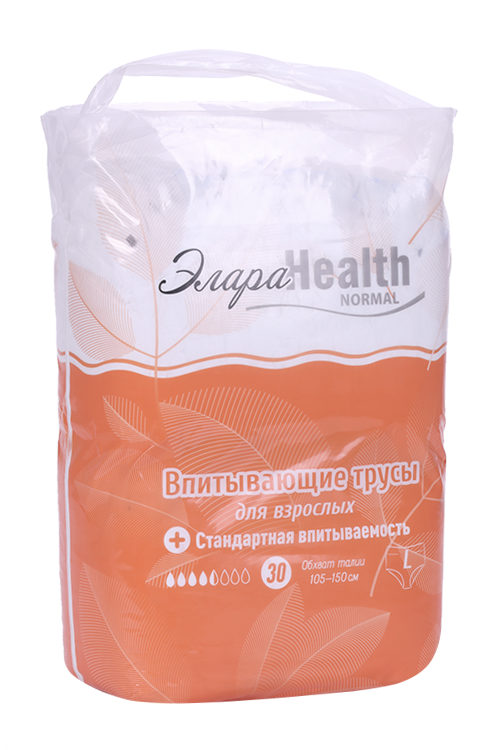 

Подгузники-трусики Элара Health Normal д/взрослых впитывающие L, 30 шт