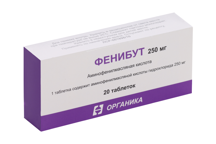 

Фенибут 250 мг, 20 шт, таблетки