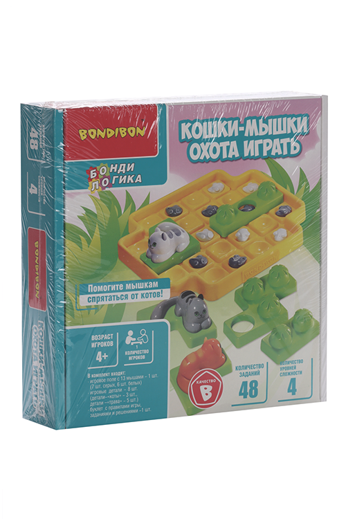 Игра BONDIBON настольная головоломка Кошки- мышки охота играть д/детей настольная игра кошки мышки