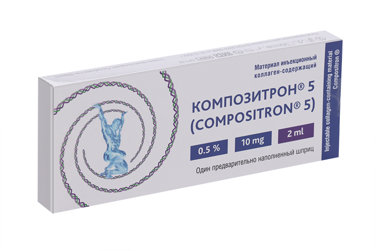 

Композитрон 5 материал инъекционный коллаген-содержащий, 2 мл, шприц