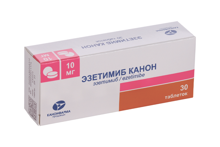 

Эзетимиб Канон 10 мг, 30 шт, таблетки