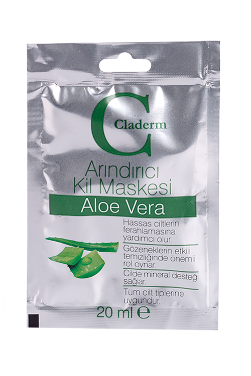 Маска Claderm Aloe Vera глиняная д/лица, 20 мл