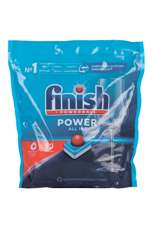 Таблетки для посудомоечных машин Finish All in1 Power 50 шт