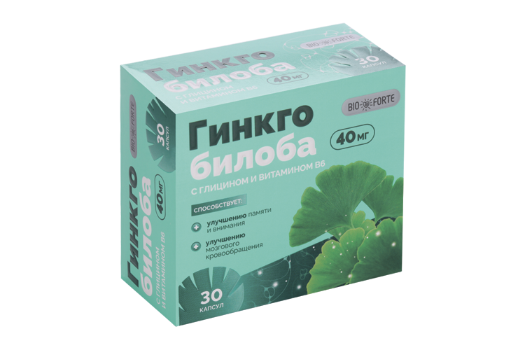 

Гинкго Билоба+Глицин+Витамин В6 BioForte, 30 шт, капсулы