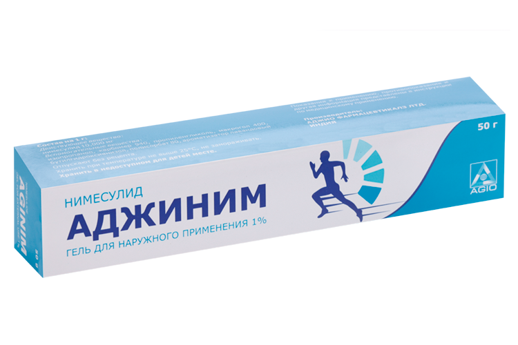 Аджиним 1%, 50 г, гель для наружного применения