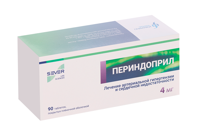 

Периндоприл 4 мг, 90 шт, таблетки покрытые пленочной оболочкой