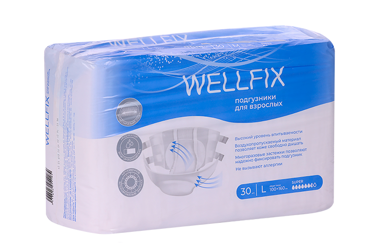 Подгузники Wellfix д/взрослых р L, 30 шт