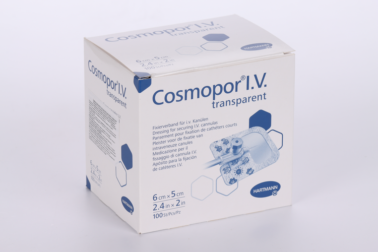 Повязка Cosmopor I.V. Transparent пластырного типа стерил д/фикс канюль 6х5 см, 100 шт