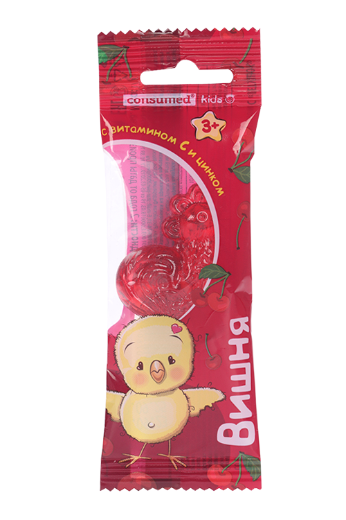 

Леденец Петушок Consumed Kids с цинком и вит С со вкусом вишни, 17 г
