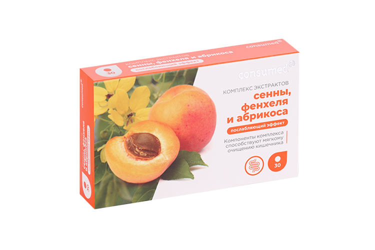 

Комплекс экстрактов Consumed сенны/фенхеля/абрикоса, 30 шт, таблетки