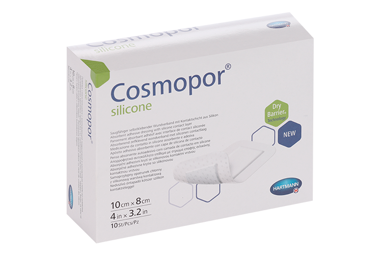 

Повязка Cosmopor silicone с контактным слоем из силикона пластырный тип 10х8 см, 10 шт